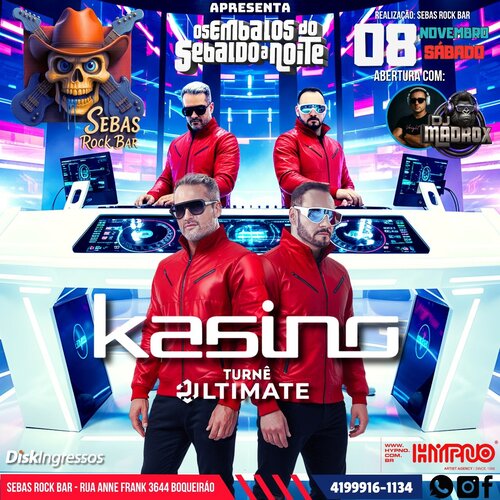 Kasino nos Embalos de Sebaldo a Noite Edição Summer Hits Especial Anos 90 e 2000 em Curitiba